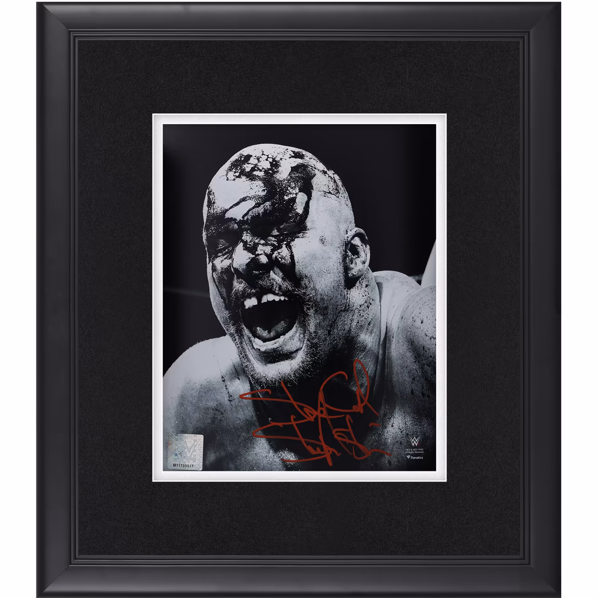 "Stone Cold" Steve Austin WWE Autographed Framed 8" x 10" Blood Close Up Photograph