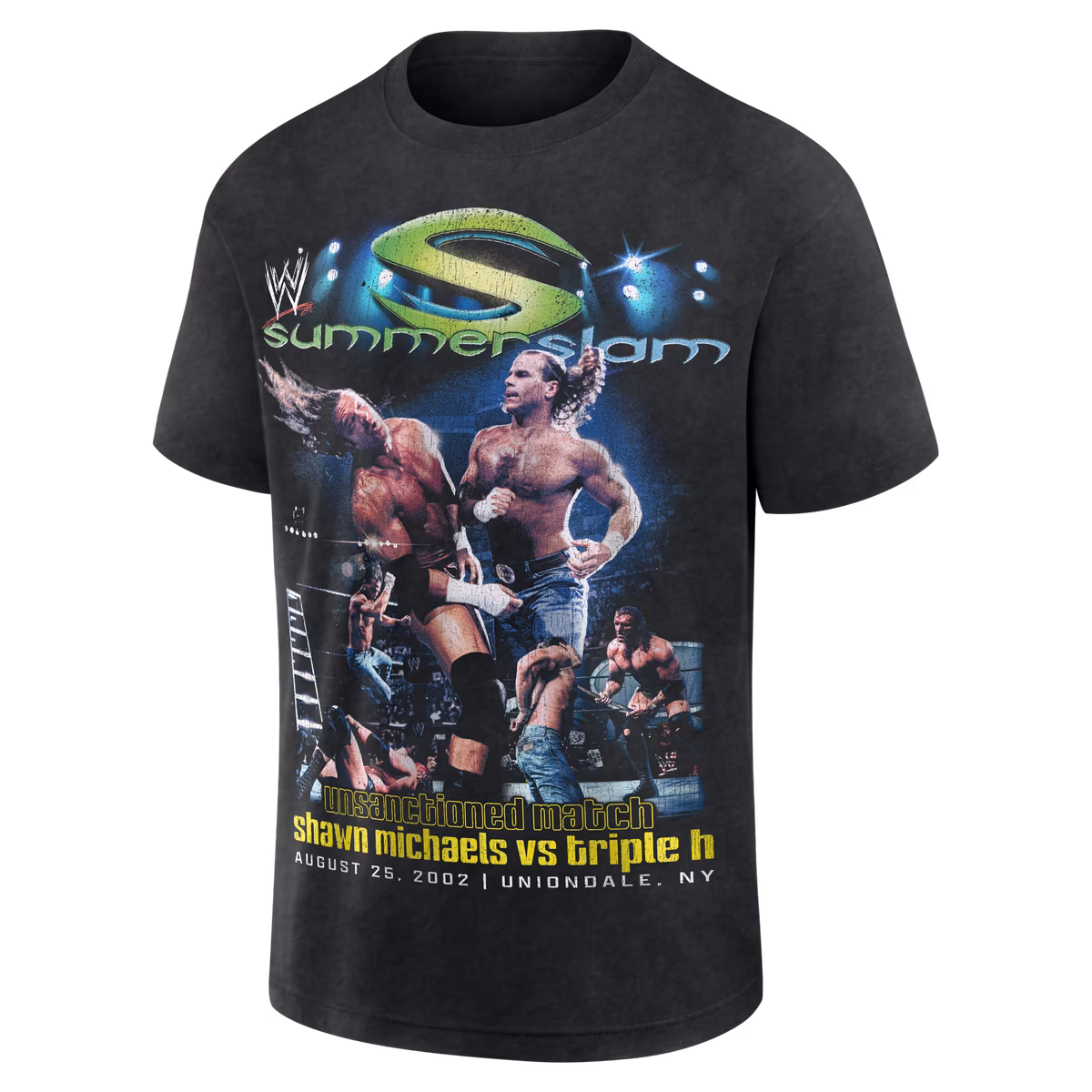 Men's Shawn Michaels vs. Triple H Black WWE SummerSlam 2002 T-Shirt 3 Men's Shawn Michaels vs. Triple H Black WWE SummerSlam 2002 T-Shirt