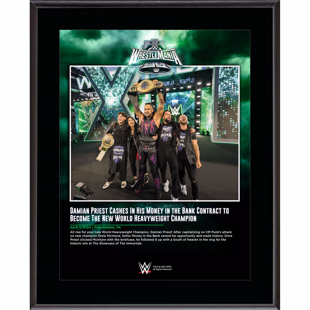 Damian Priest WWE 10.5" x 13" WrestleMania 40 Night 2 Sublimated Plaque