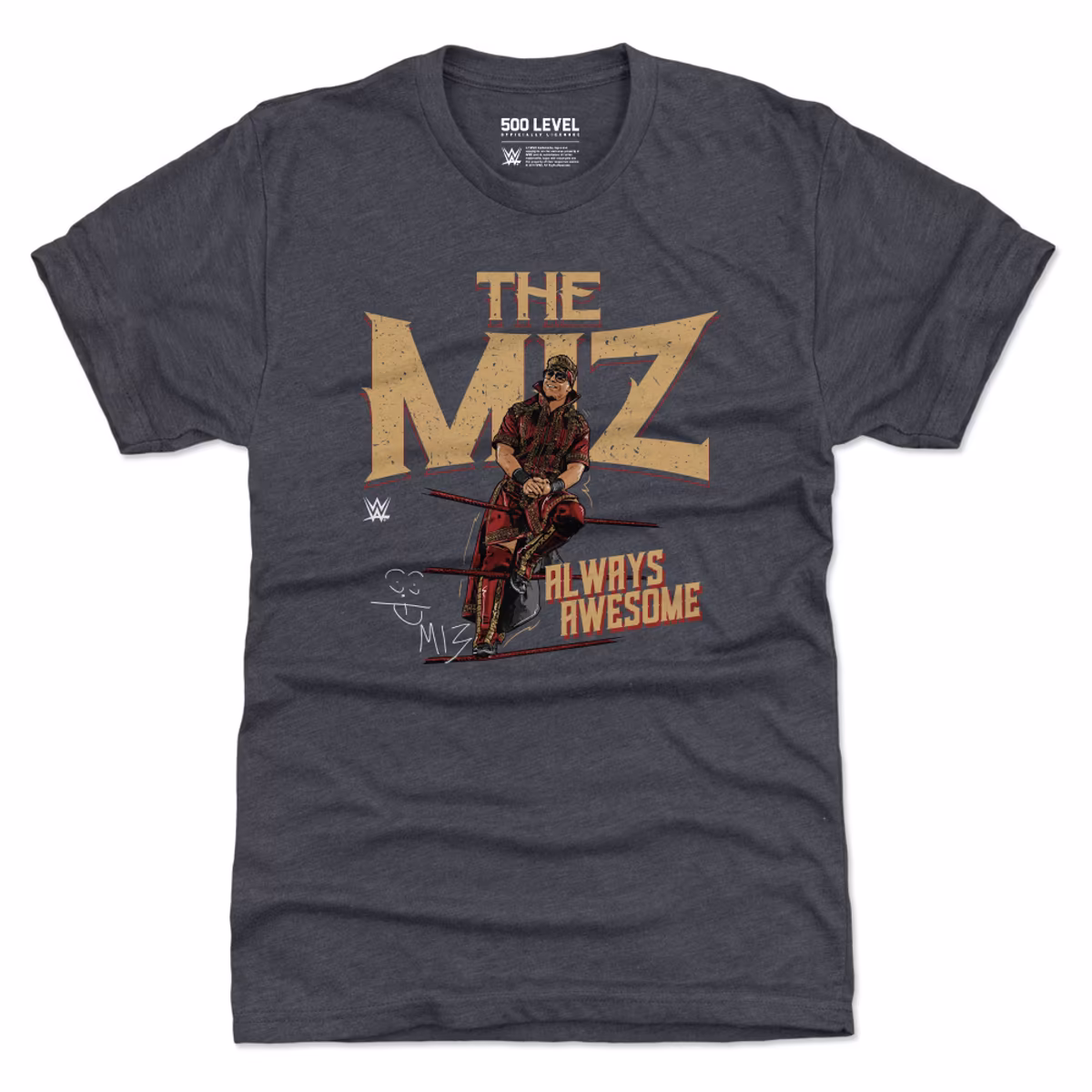 Men's 500 Level Navy The Miz Always Awesome Premium Tri-Blend T-Shirt
