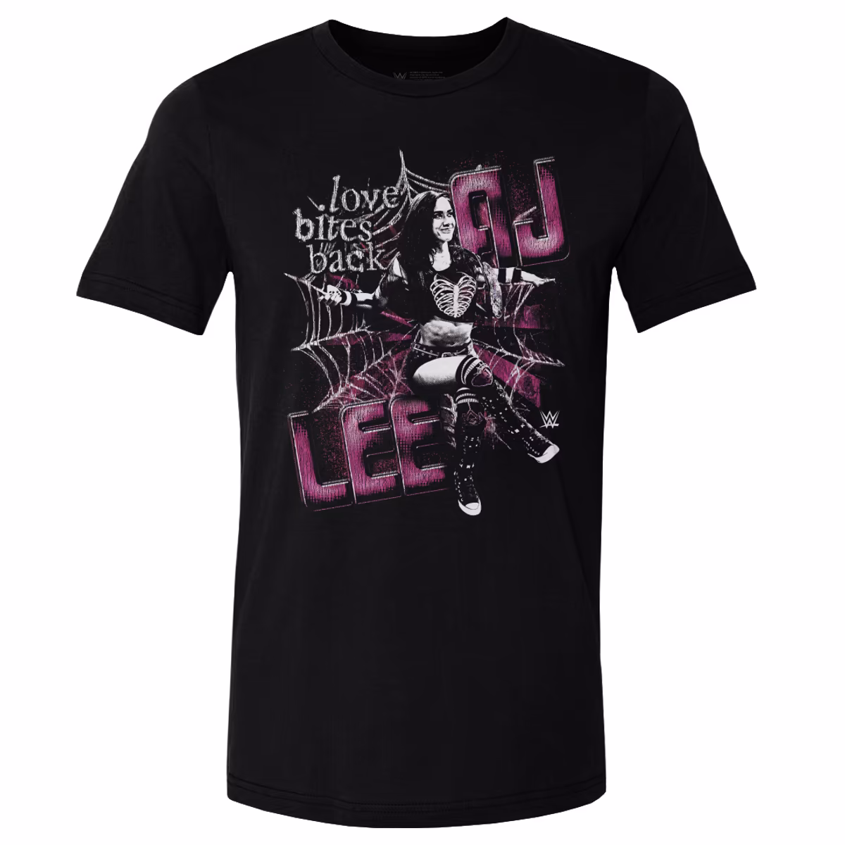 Men's 500 Level Black AJ Lee Spider Web T-Shirt 2 Men's 500 Level Black AJ Lee Spider Web T-Shirt
