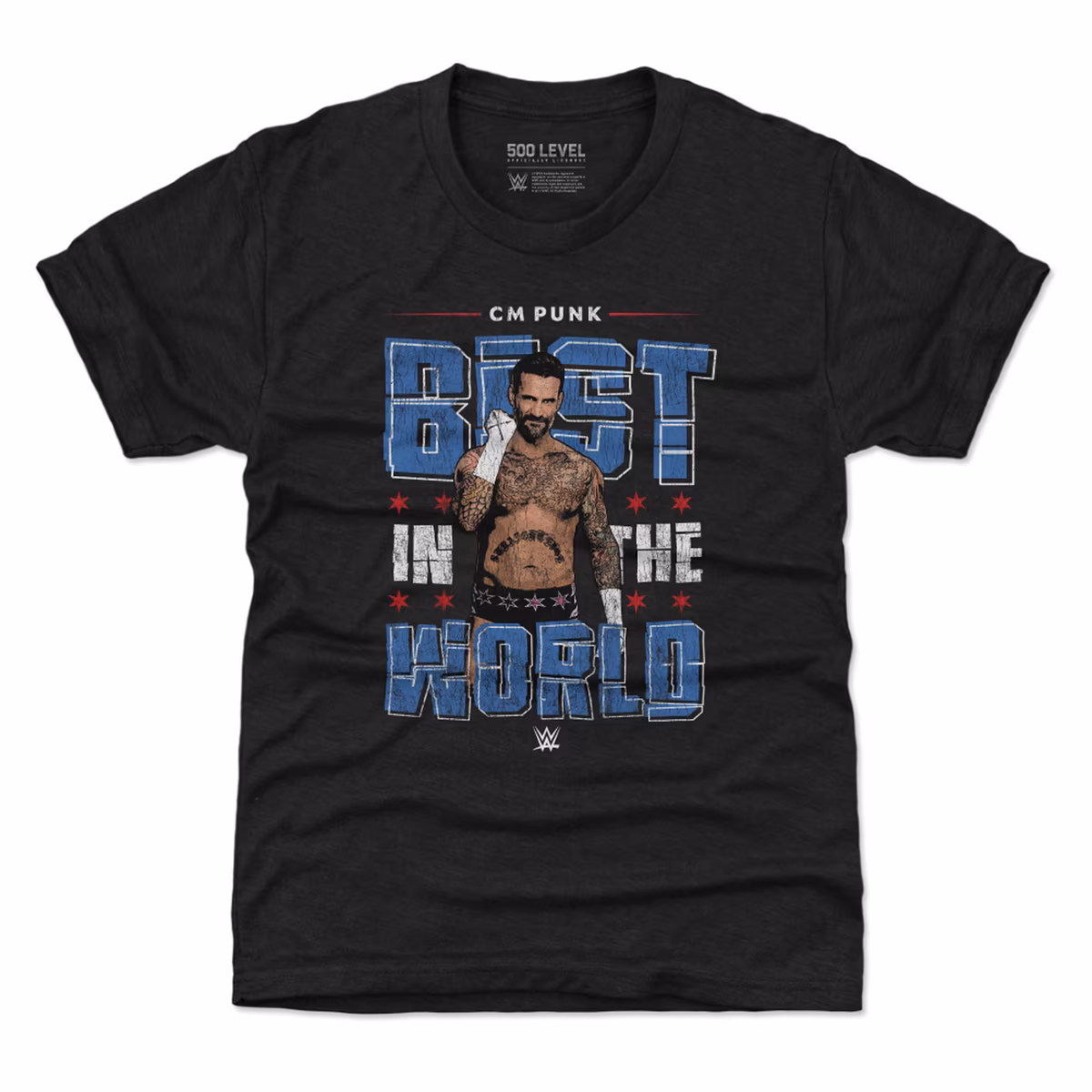Youth 500 Level Heather Black CM Punk Gritty T-Shirt