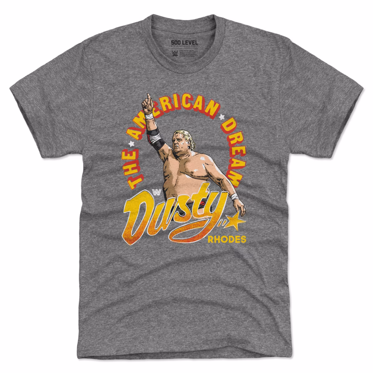 Men's 500 Level Heather Gray Dusty Rhodes The American Dream Premium T-Shirt 2 Men's 500 Level Heather Gray Dusty Rhodes The American Dream Premium T-Shirt