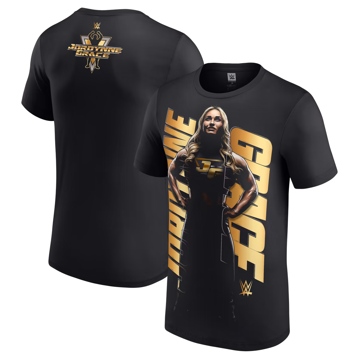 Men's Black Jordynne Grace Gold Logo Photo T-Shirt