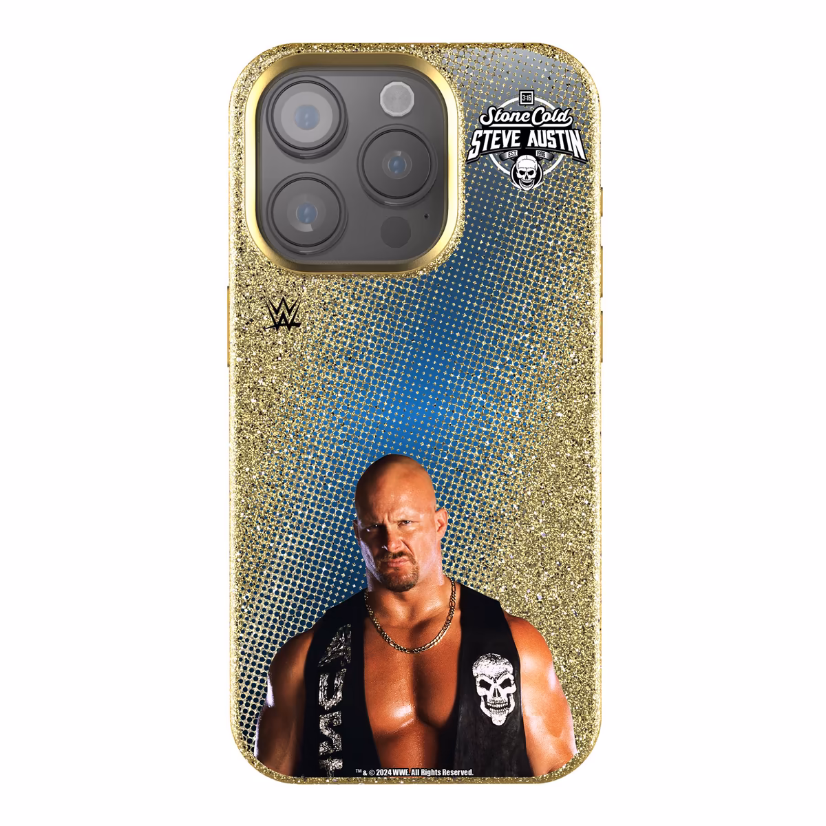 Keyscaper "Stone Cold" Steve Austin WWE Blues Superstar iPhone Gold Bling Case