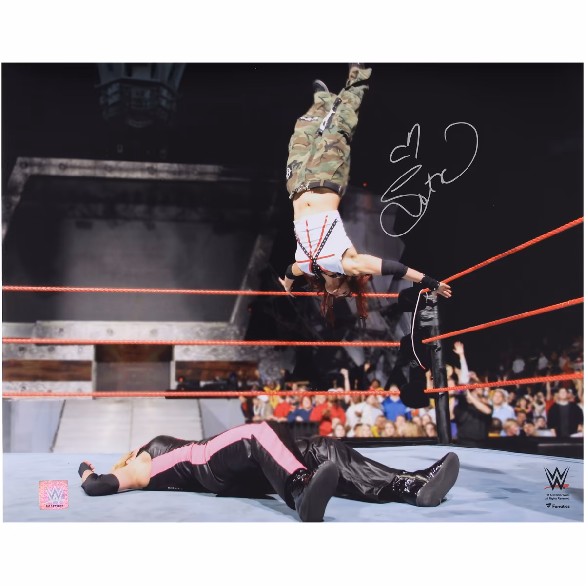 Lita WWE Autographed 16" x 20" Moonsault vs. Trish Stratus Photograph 2 Lita WWE Autographed 16" x 20" Moonsault vs. Trish Stratus Photograph