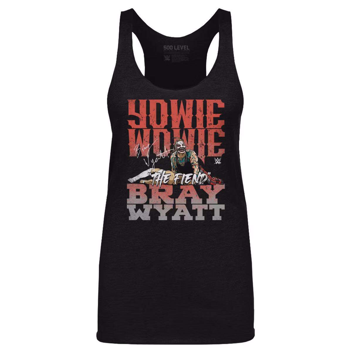 Women's 500 Level Heather Black Bray Wyatt Yowie Wowie Tri-Blend Tank Top