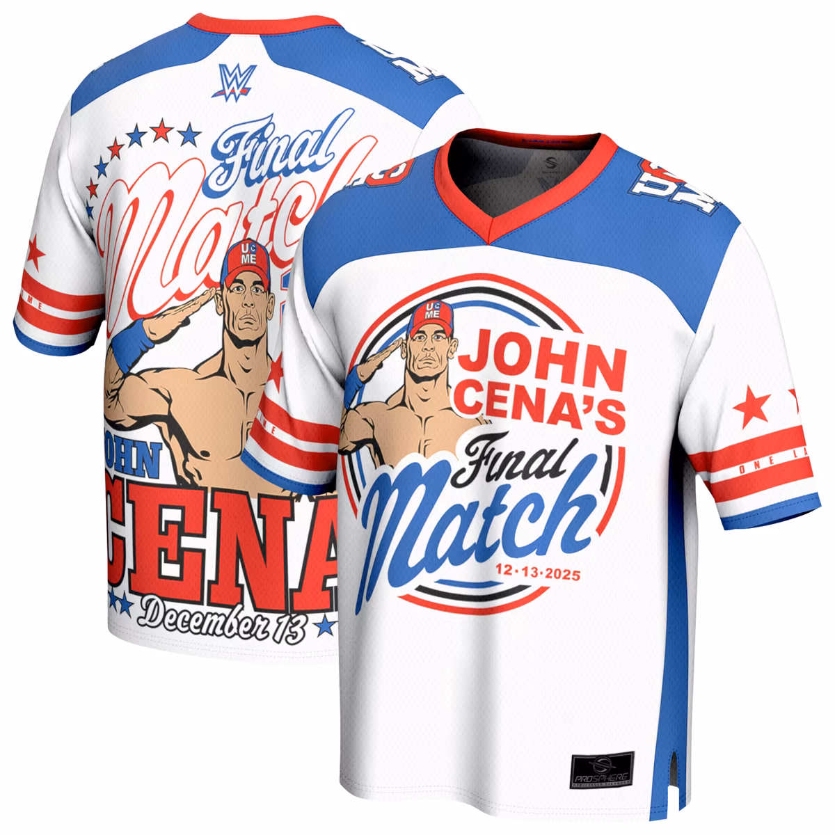 Men's ProSphere White John Cena Final Match Fashion Football Jersey