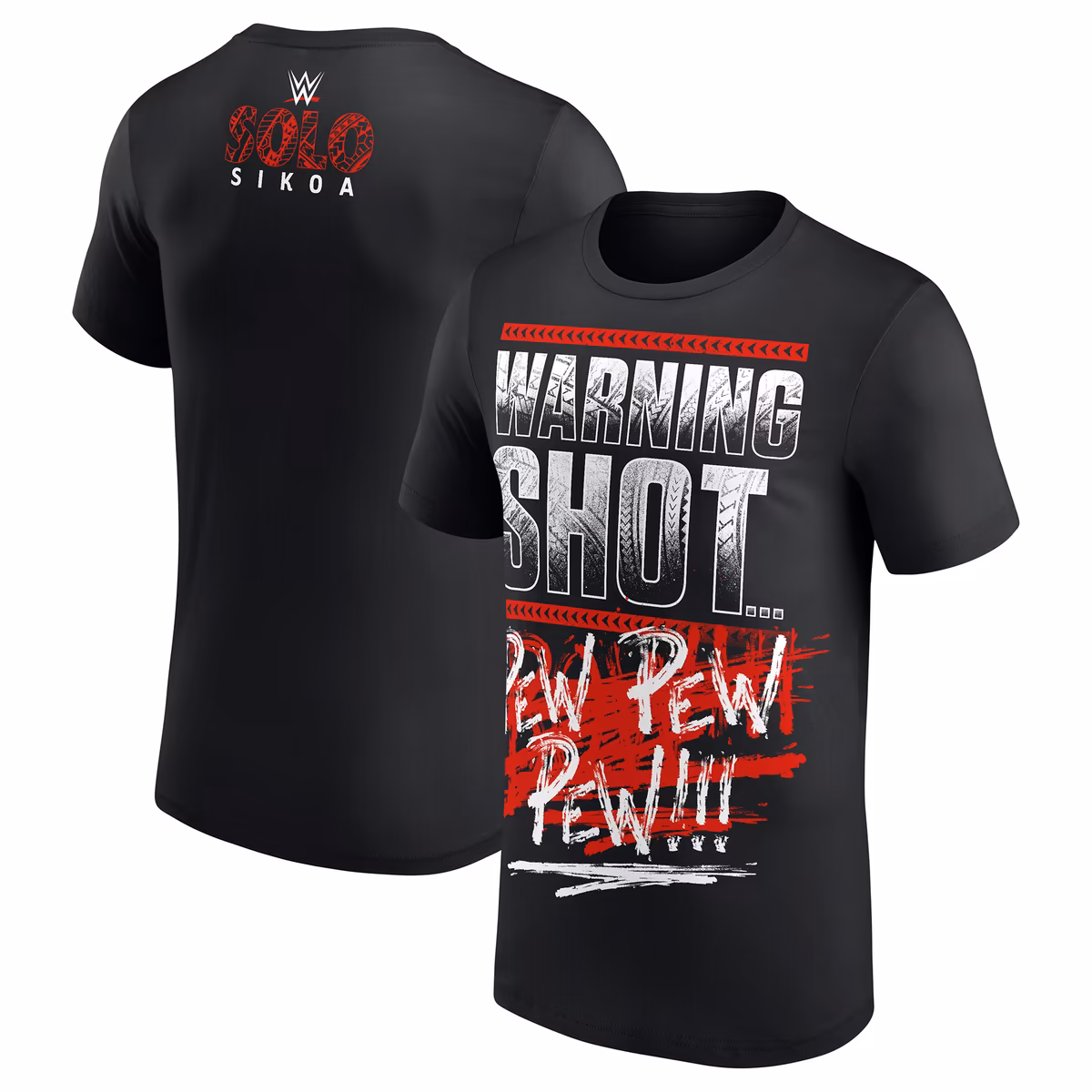 Men's Black Solo Sikoa WWE Warning Shot T-Shirt 2 Men's Black Solo Sikoa WWE Warning Shot T-Shirt