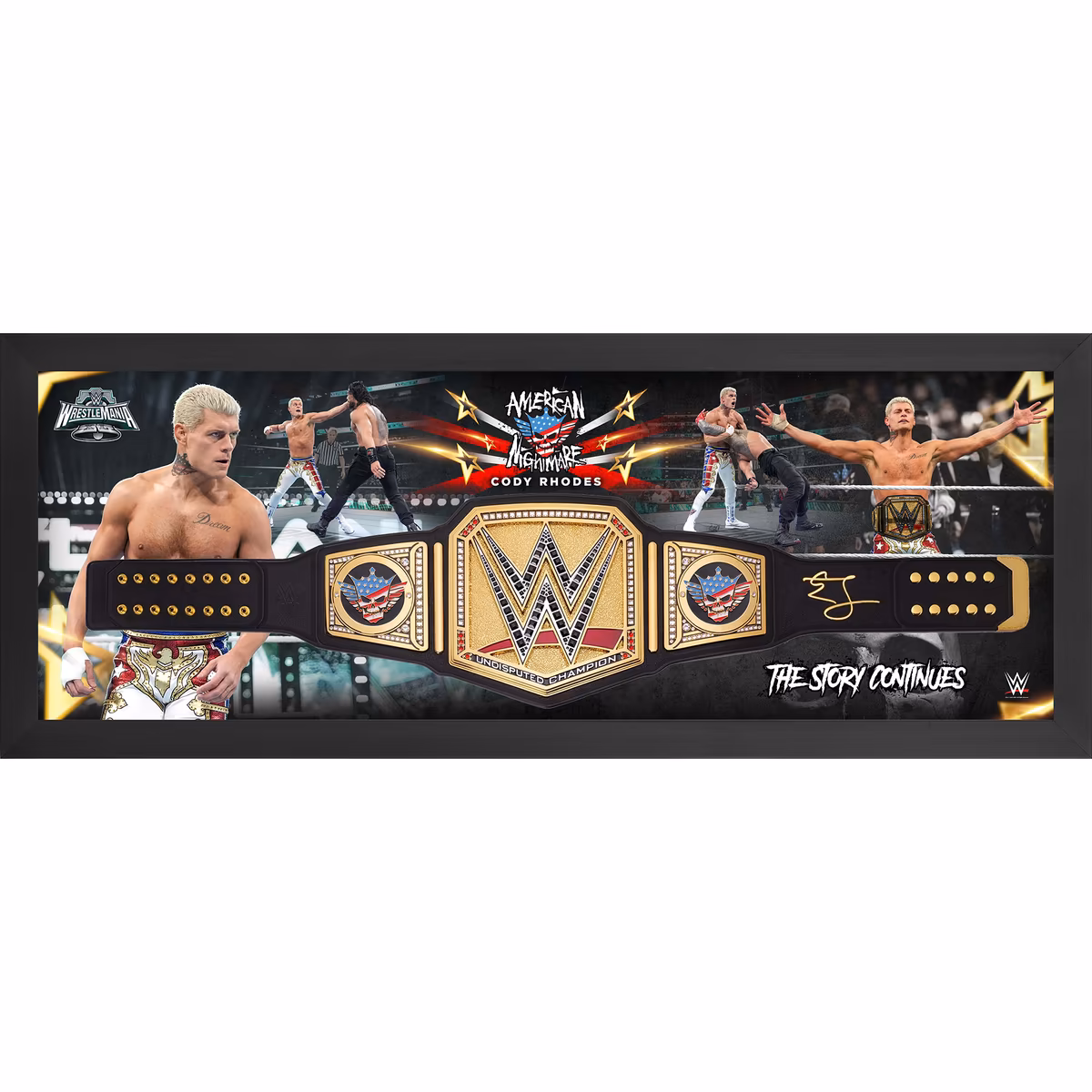 Cody Rhodes Cody Rhodes Autographed Universal Championship Replica Title Belt Shadowbox