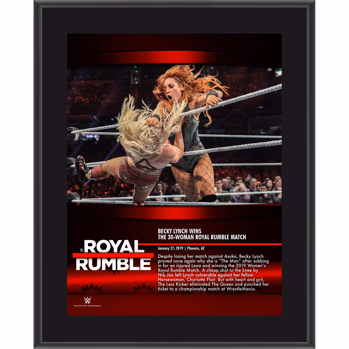 Becky Lynch WWE Framed 10.5" x 13" 2019 Royal Rumble Collage