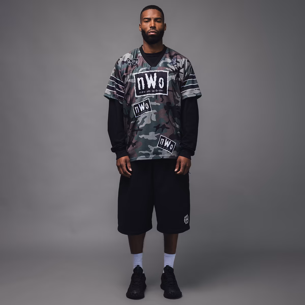 Men's WWE x Complex Camo nWo Football Jersey 1 Men's WWE x Complex Camo nWo Football Jersey