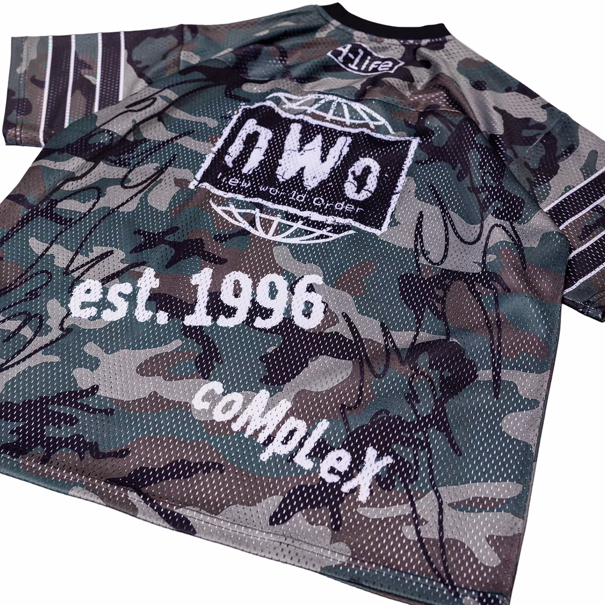 Men's WWE x Complex Camo nWo Football Jersey 7 Men's WWE x Complex Camo nWo Football Jersey