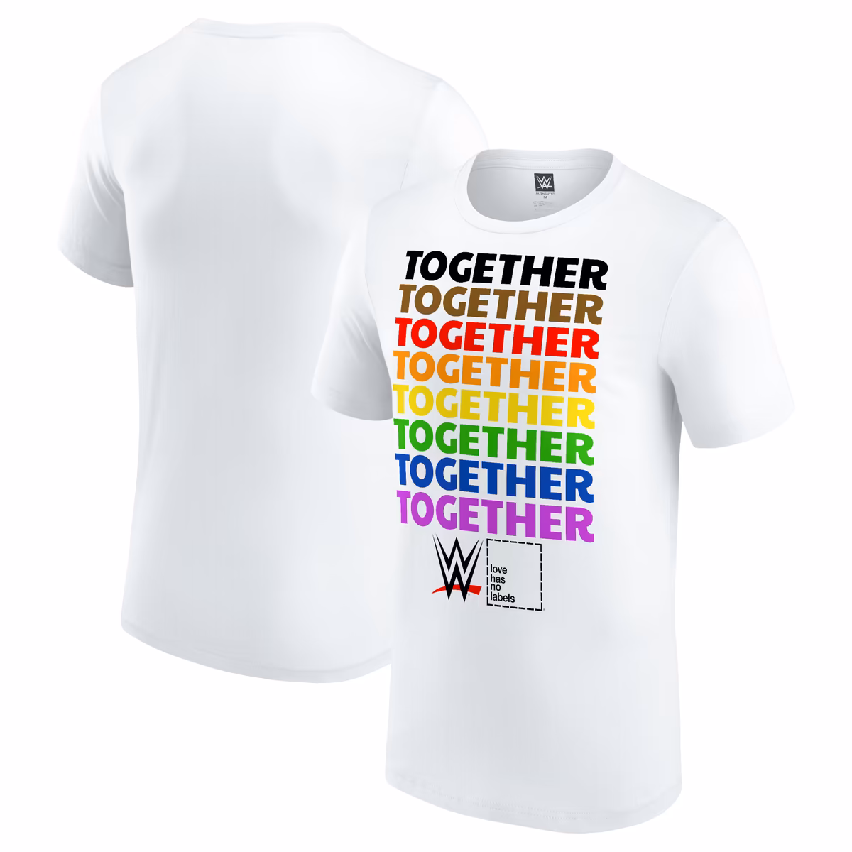 Men's WWE Together Pride T-Shirt - White 2 Men's WWE Together Pride T-Shirt - White