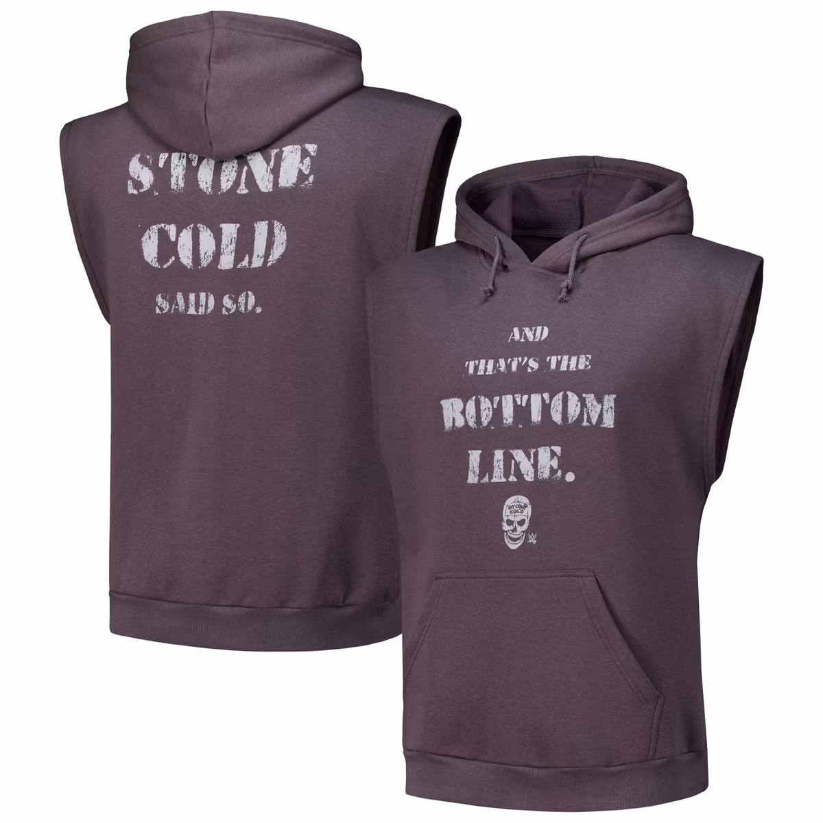 Men's Ripple Junction Charcoal "Stone Cold" Steve Austin And That's The Bottom Line Sleeveless Hoodie