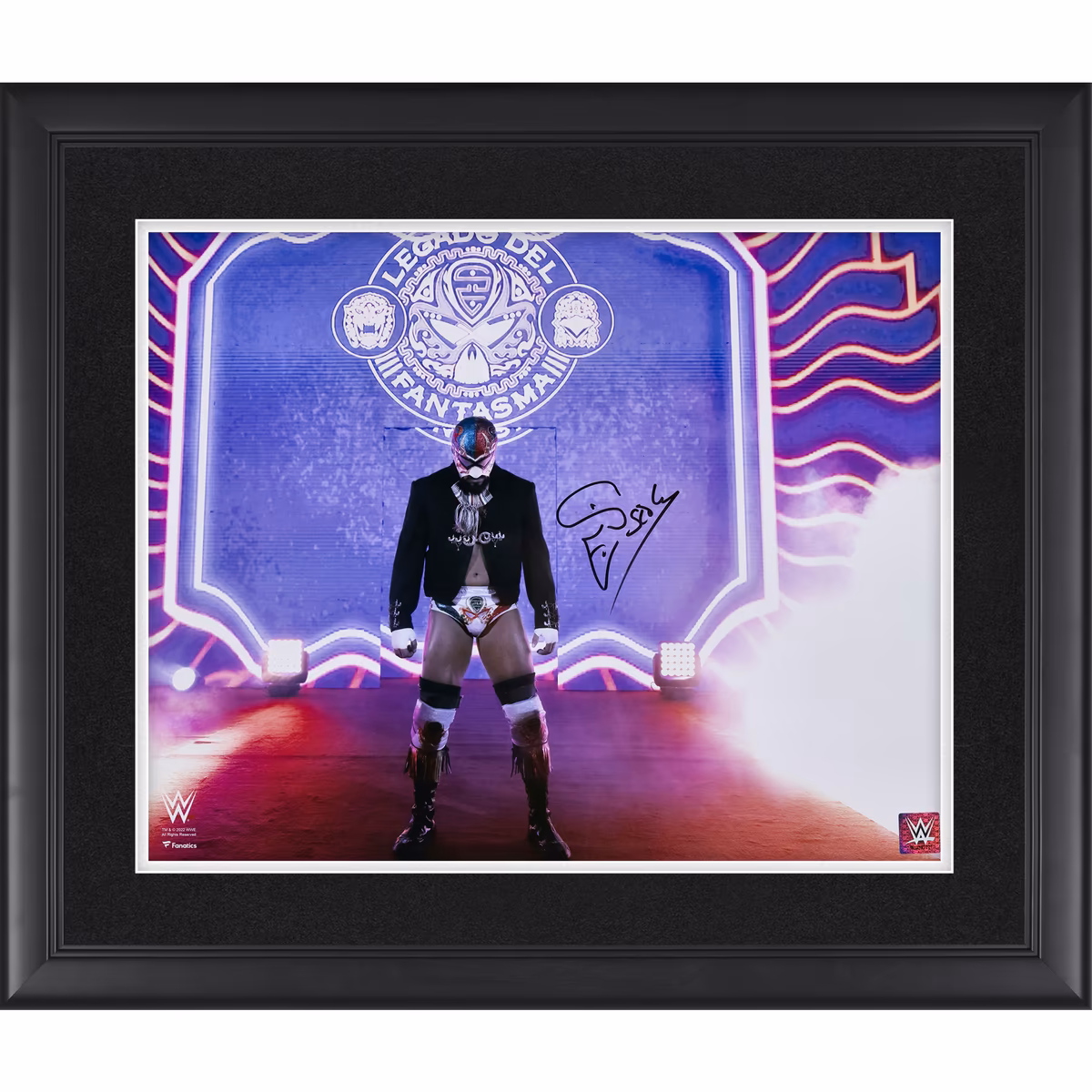 Santos Escobar WWE Autographed Framed 16" x 20" Entrance Wearing Mask Photograph 6 Santos Escobar WWE Autographed Framed 16" x 20" Entrance Wearing Mask Photograph