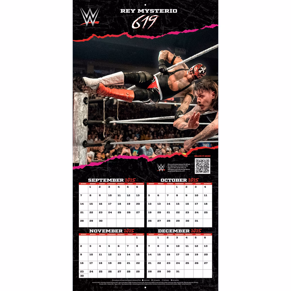 WWE Famous Moves 16-Month 2026 Wall Calendar 5 WWE Famous Moves 16-Month 2026 Wall Calendar