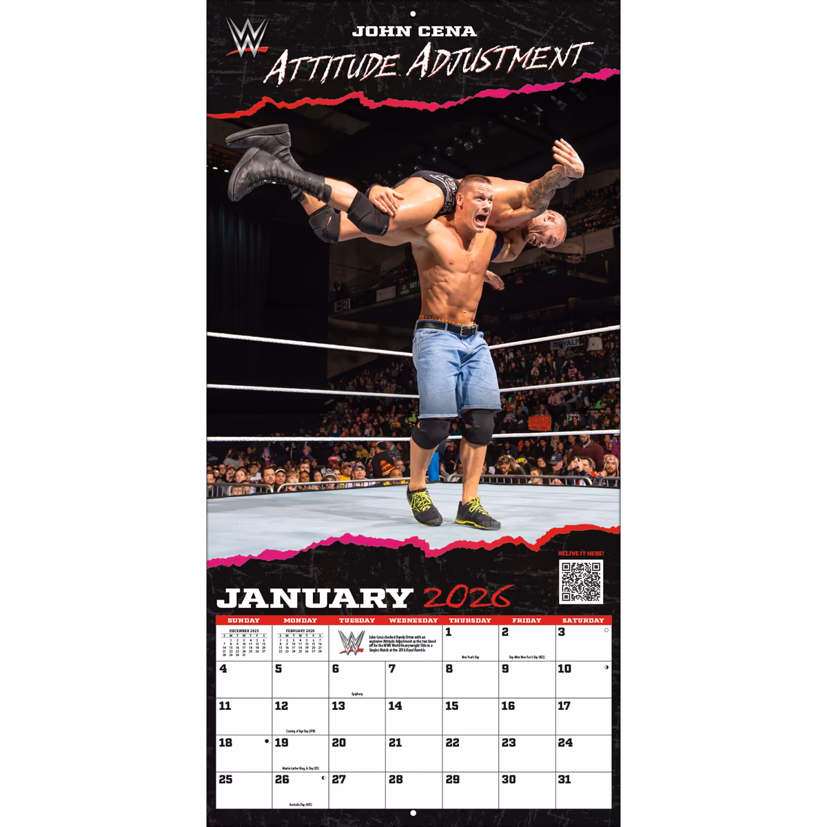 WWE Famous Moves 16-Month 2026 Wall Calendar 6 WWE Famous Moves 16-Month 2026 Wall Calendar