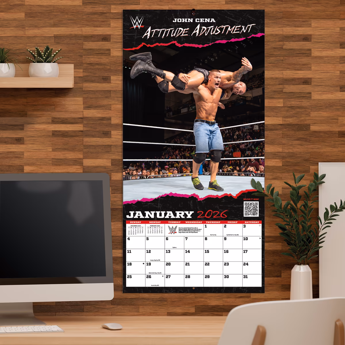 WWE Famous Moves 16-Month 2026 Wall Calendar 7 WWE Famous Moves 16-Month 2026 Wall Calendar