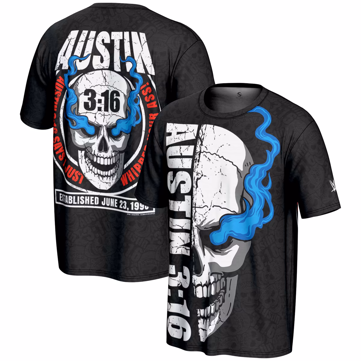 Youth ProSphere Black "Stone Cold" Steve Austin 3:16 Skull T-Shirt