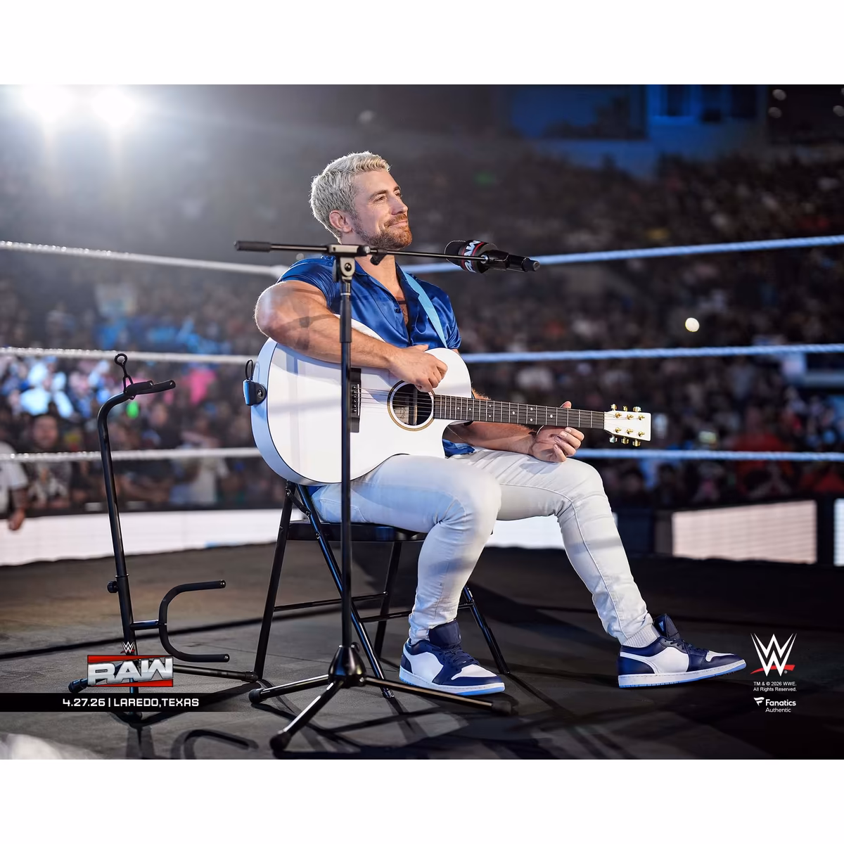 Joe Hendry WWE Unsigned RAW Debut In-Ring Concert Photograph