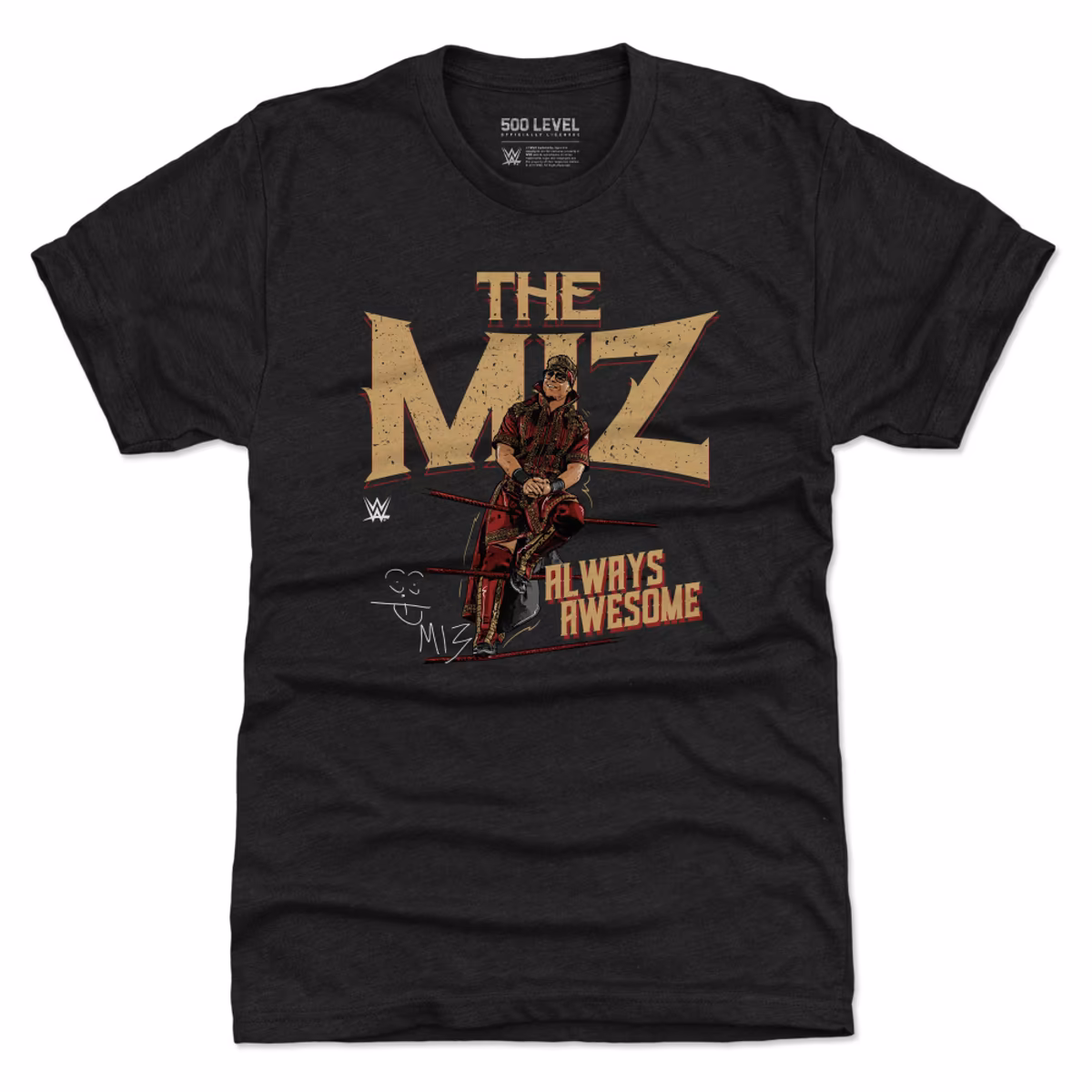 Men's 500 Level Black The Miz Always Awesome Premium Tri-Blend T-Shirt