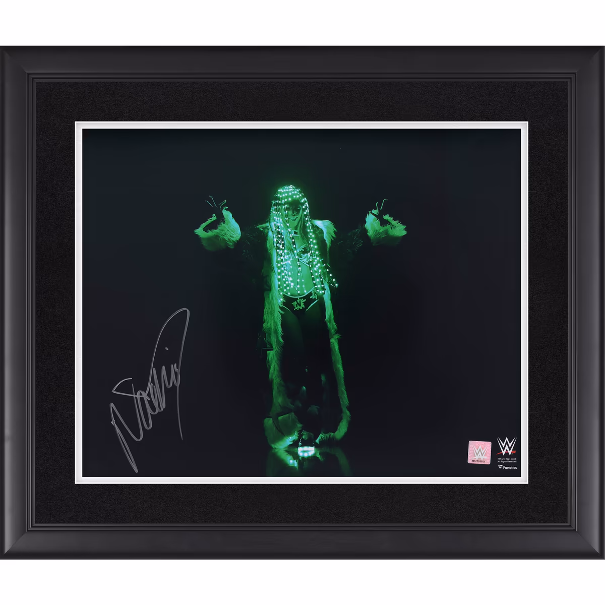 Naomi WWE Framed Autographed 16'' x 20'' Green Glow Entrance Photograph 1 Naomi WWE Framed Autographed 16'' x 20'' Green Glow Entrance Photograph