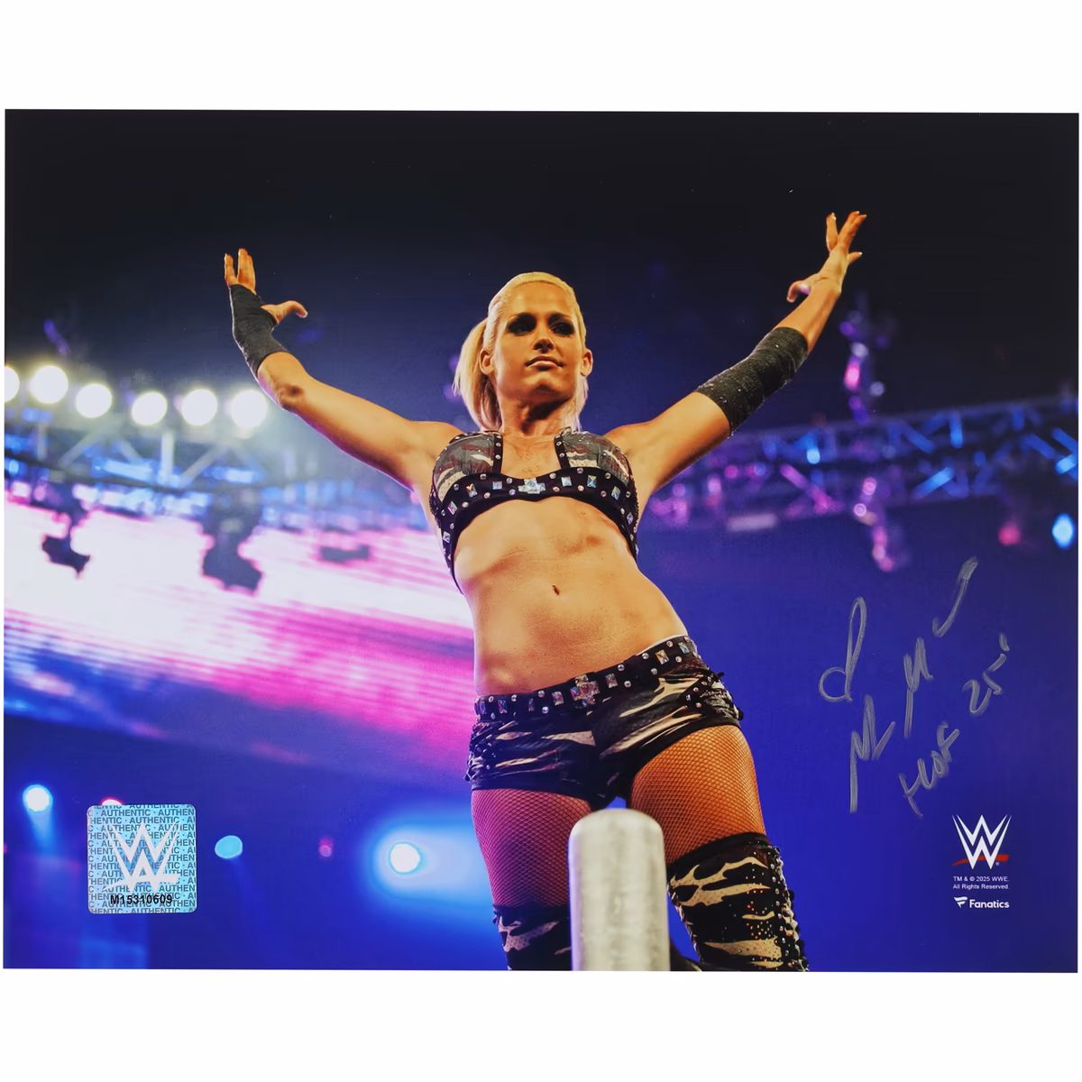 Michelle McCool WWE Autographed 8" x 10" Standing on Ropes Photograph with "HOF 25" Inscription