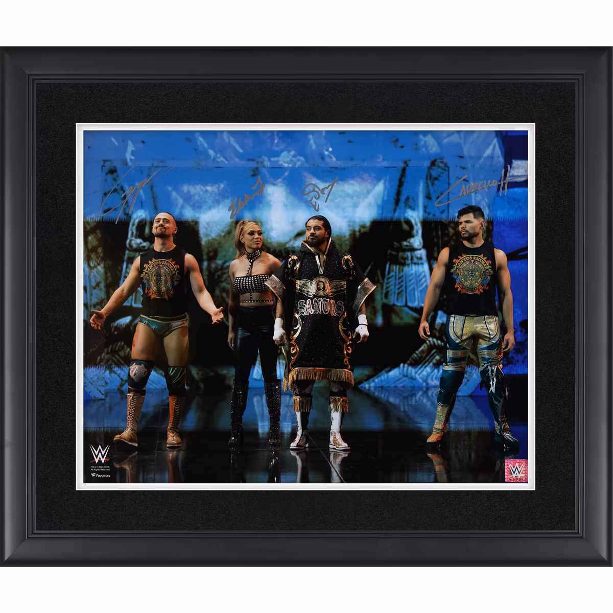 Legado Del Fantasma WWE Autographed Framed 16" x 20" Entrance Photograph with Four Signatures