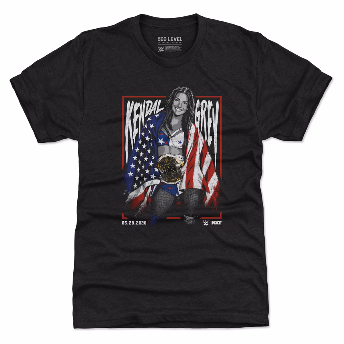 Men's 500 Level Black Kendal Grey NXT Champ Flag Premium Tri-Blend T-Shirt