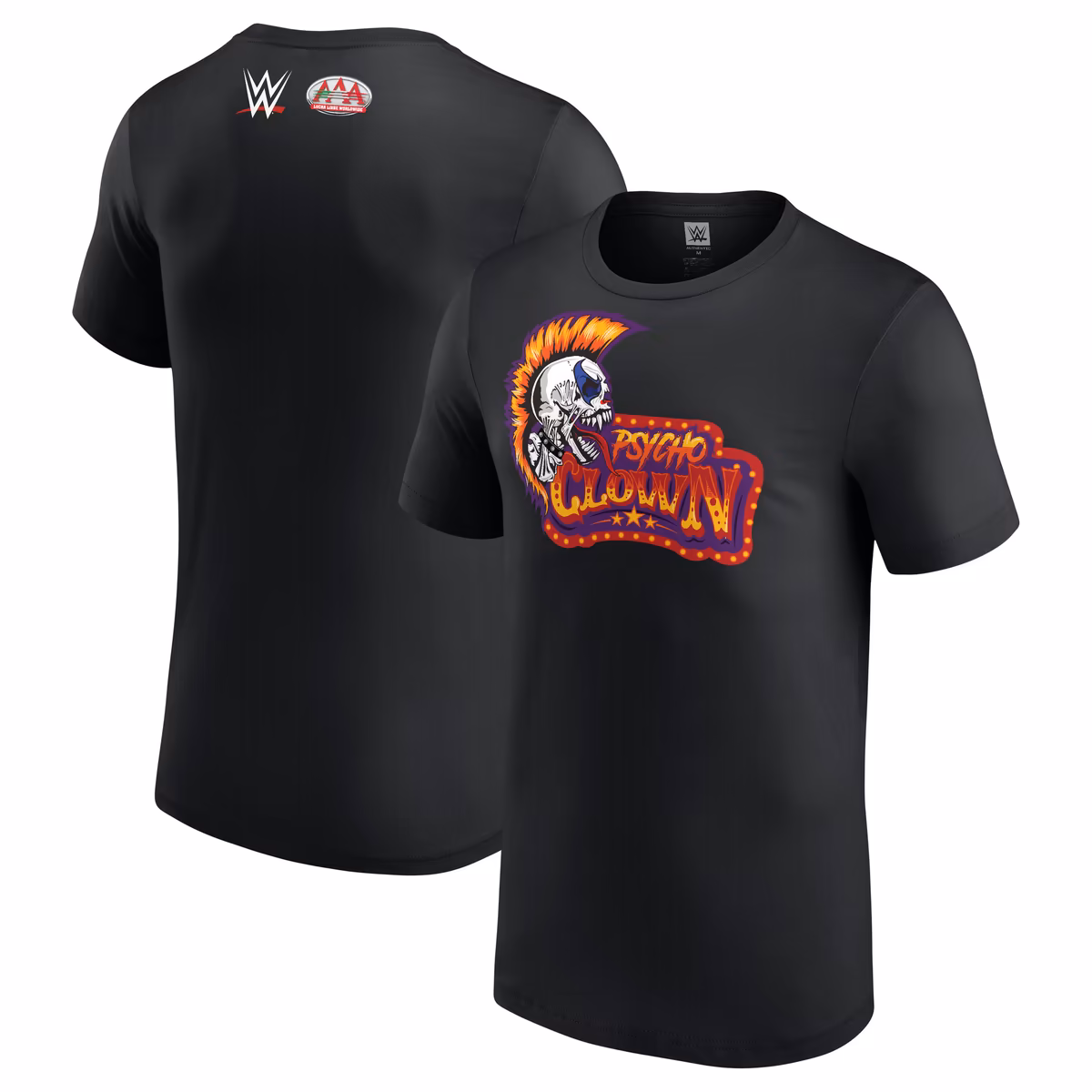 Men's Black Psycho Clown AAA Mohawk Skull T-Shirt