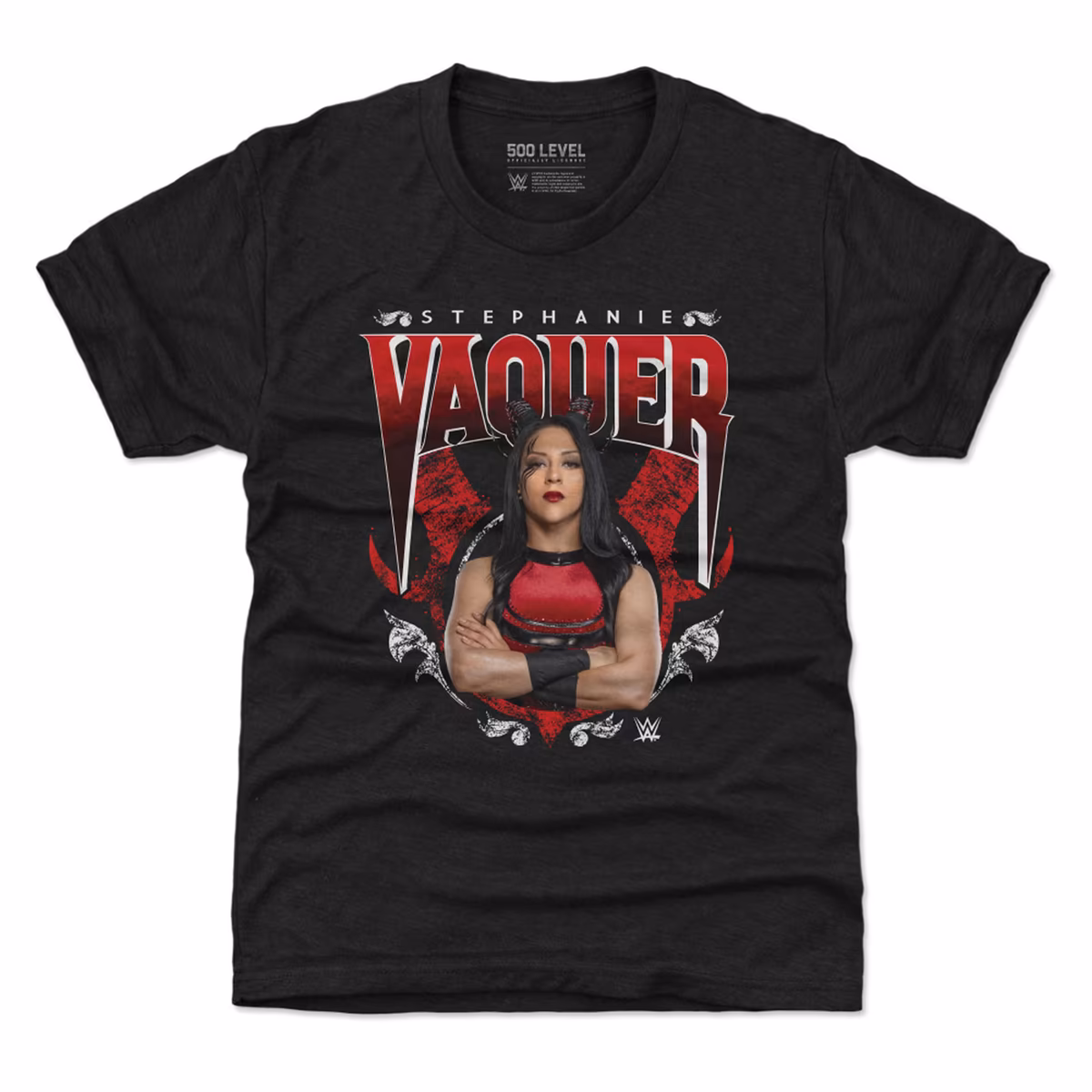 Youth 500 Level Heather Black Stephanie Vaquer Horns T-Shirt 7 Youth 500 Level Heather Black Stephanie Vaquer Horns T-Shirt