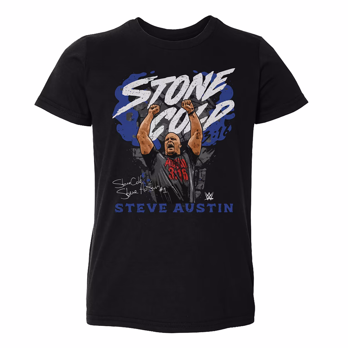 Toddler 500 Level Black "Stone Cold" Steve Austin Pose T-Shirt 11 Toddler 500 Level Black "Stone Cold" Steve Austin Pose T-Shirt