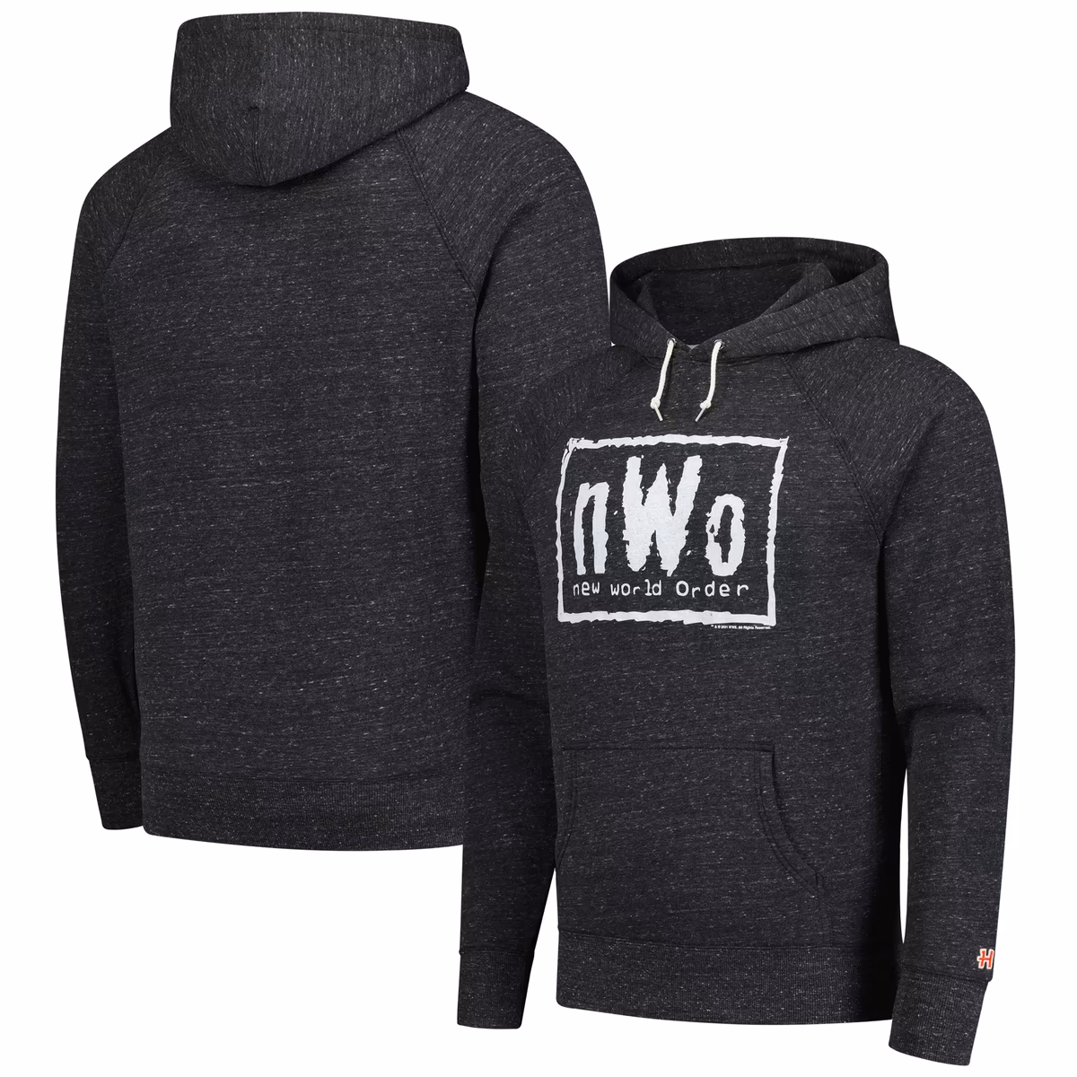 Men's Homage Charcoal nWo New World Order Tri-Blend Raglan Pullover Hoodie 18 Men's Homage Charcoal nWo New World Order Tri-Blend Raglan Pullover Hoodie