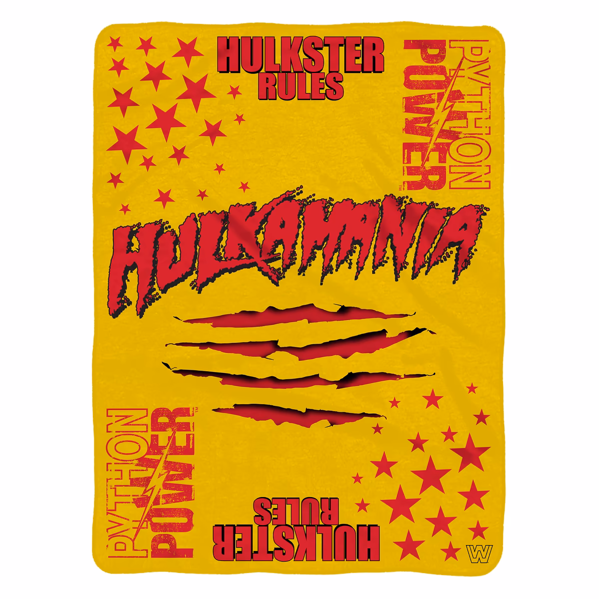 Sleep Squad  Yellow Hulk Hogan 60" x 80" Raschel Plush Throw Blanket