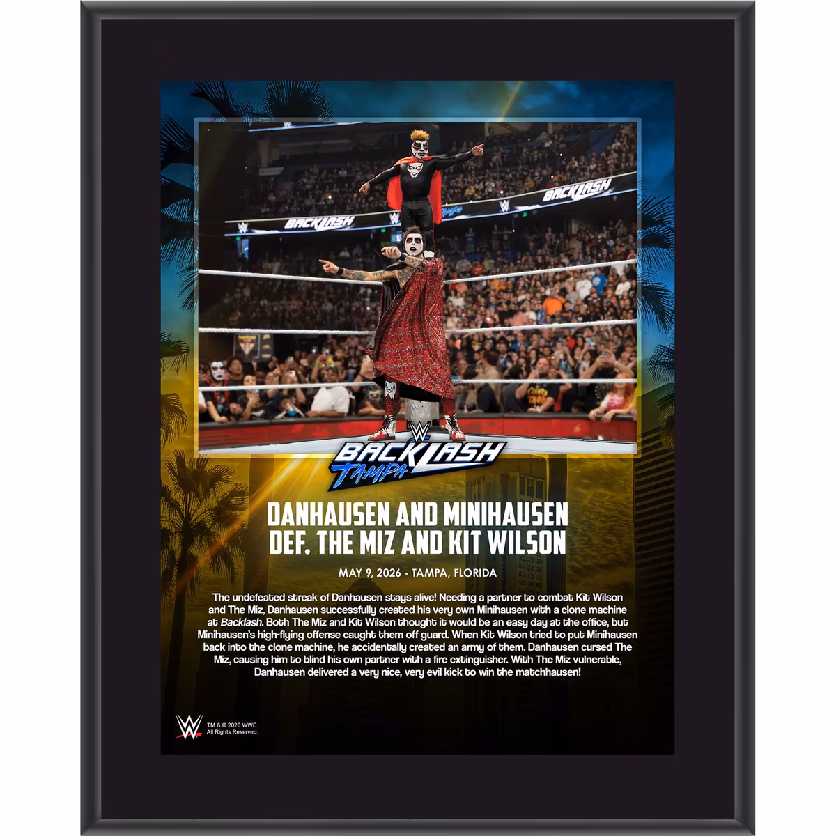 Danhausen & Minihausen WWE 10.5" x 13" 2026 Backlash Sublimated Plaque