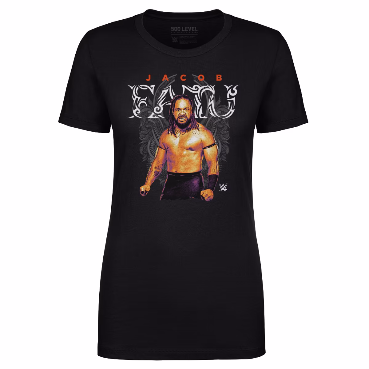 Women's 500 Level Black Jacob Fatu Tribal T-Shirt 1 Women's 500 Level Black Jacob Fatu Tribal T-Shirt