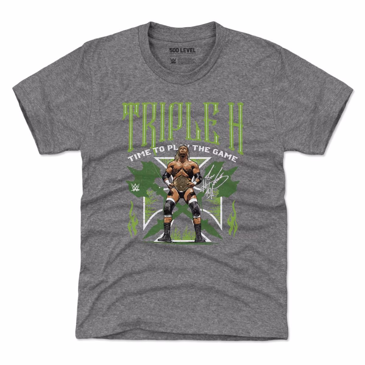 Youth 500 Level Heather Gray Triple H T-Shirt 8 Youth 500 Level Heather Gray Triple H T-Shirt