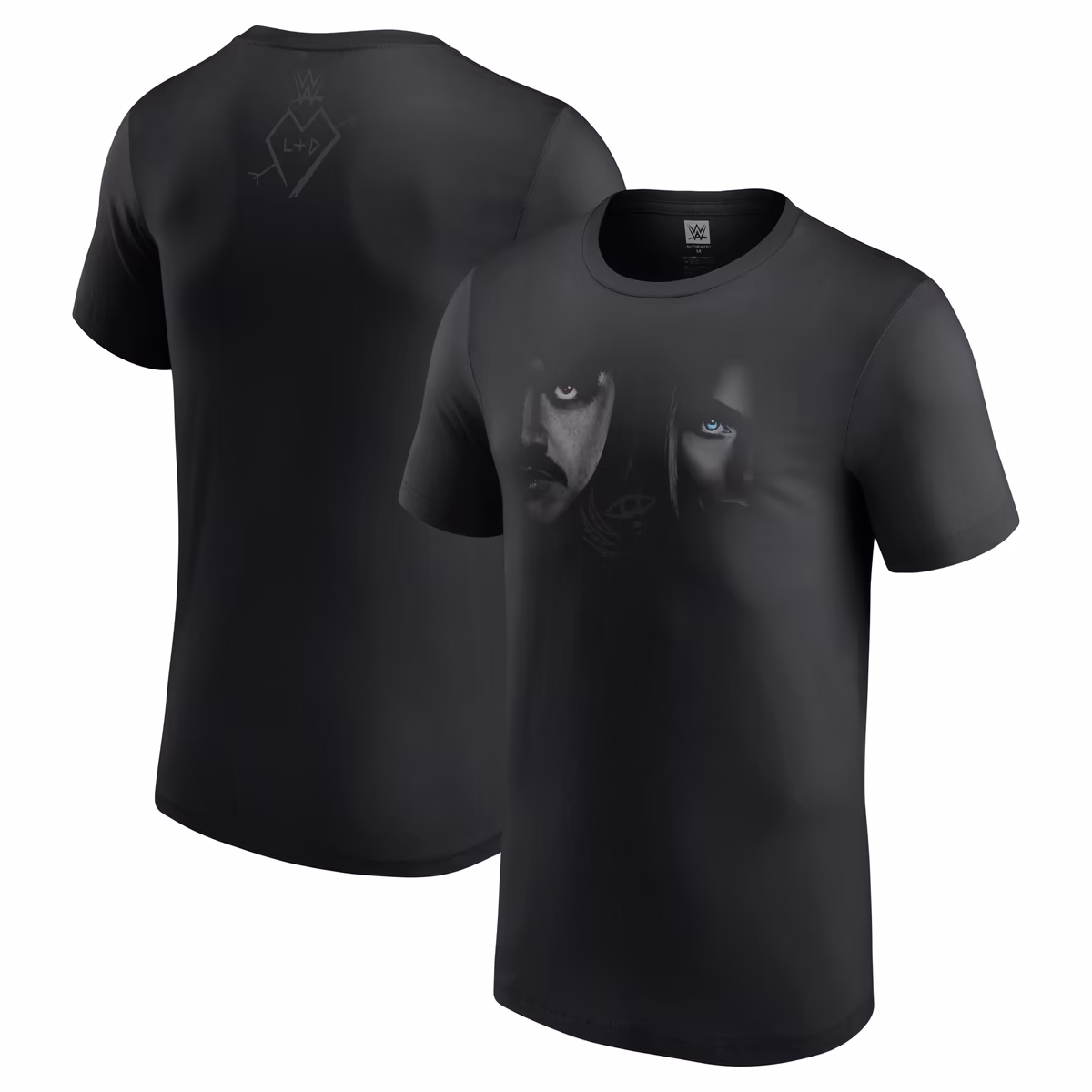 Men's Black Dominik Mysterio & Liv Morgan Half Face T-Shirt 5 Men's Black Dominik Mysterio & Liv Morgan Half Face T-Shirt