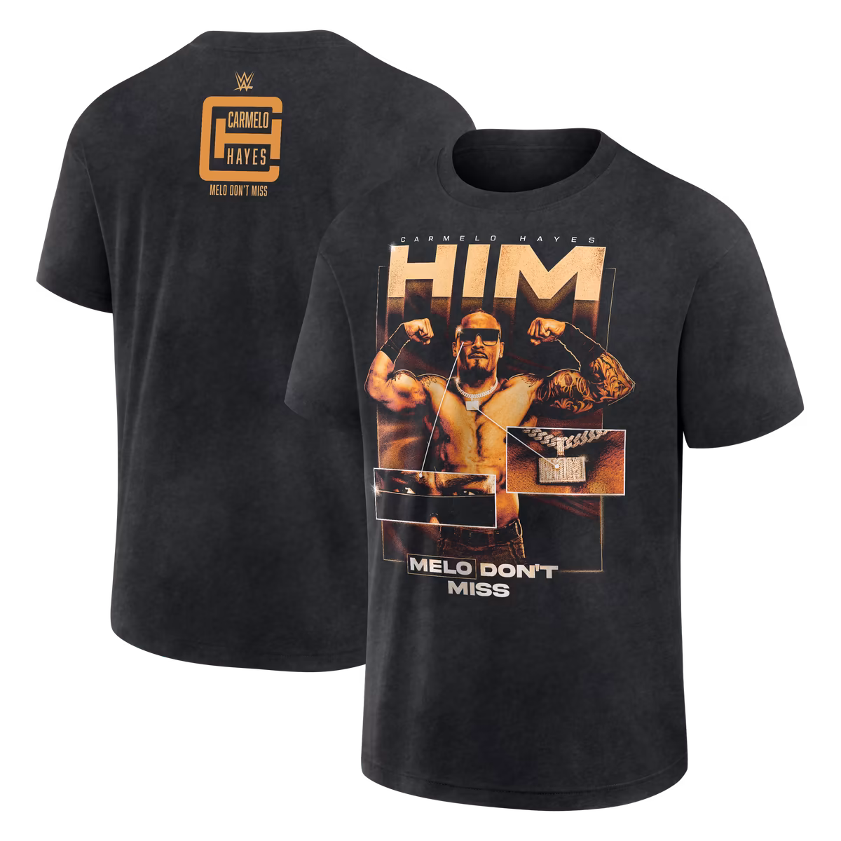 Men's Black Carmelo Hayes Photo Boxy T-Shirt