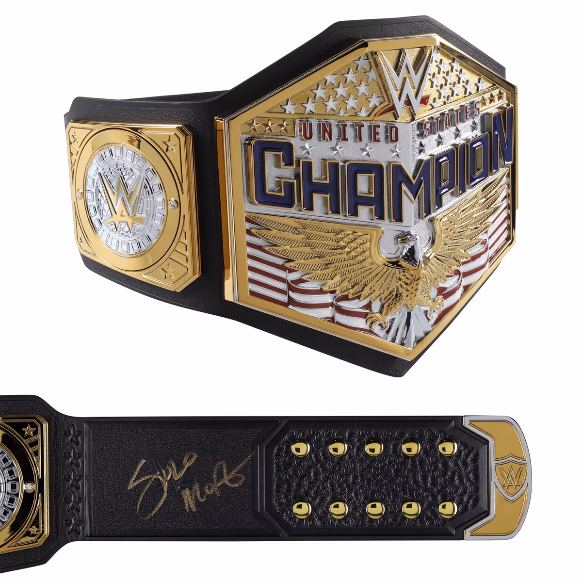 Solo Sikoa WWE Autographed United States Championship Replica Title Belt