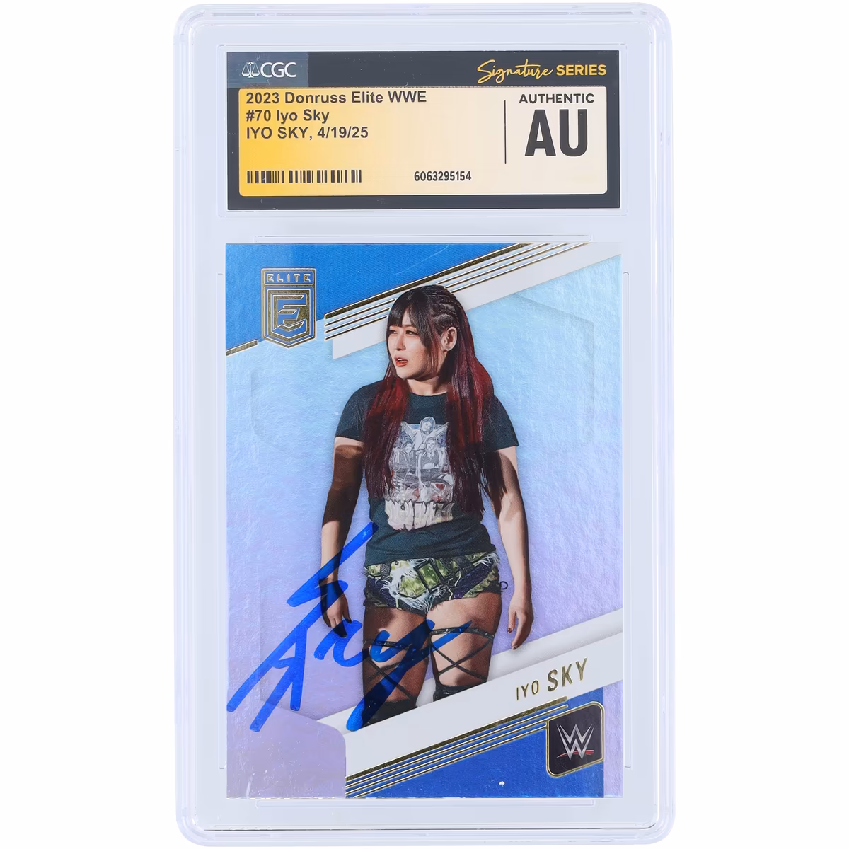 IYO SKY WWE Autographed 2023 Panini Donruss Elite #70 CGC Fanatics Witnessed Authenticated Card