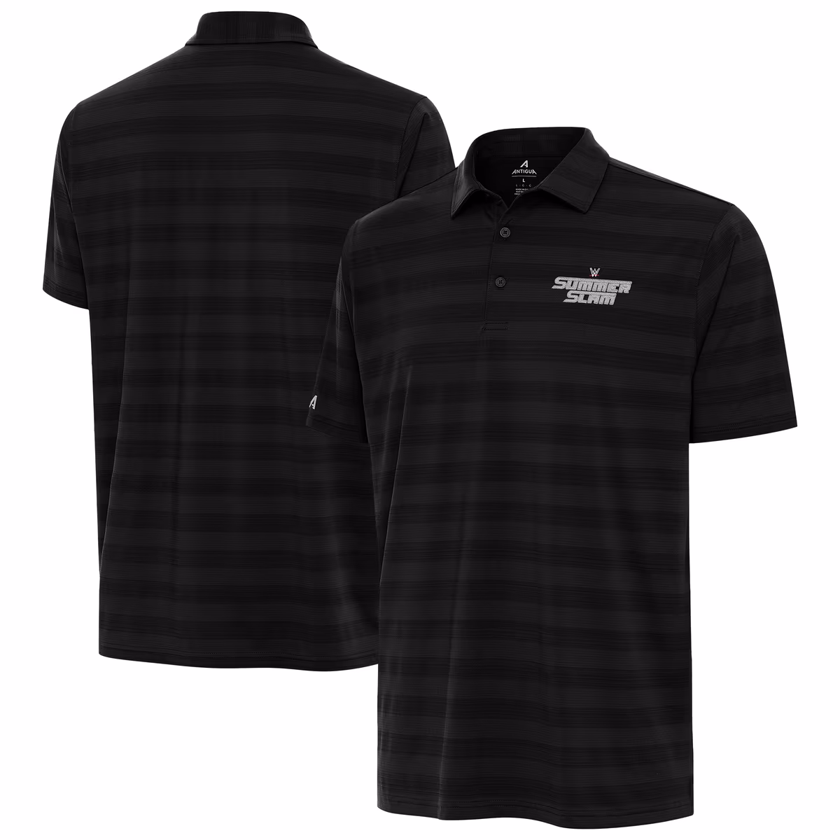 Men's Antigua Black SummerSlam Tunnel Polo 8 Men's Antigua Black SummerSlam Tunnel Polo