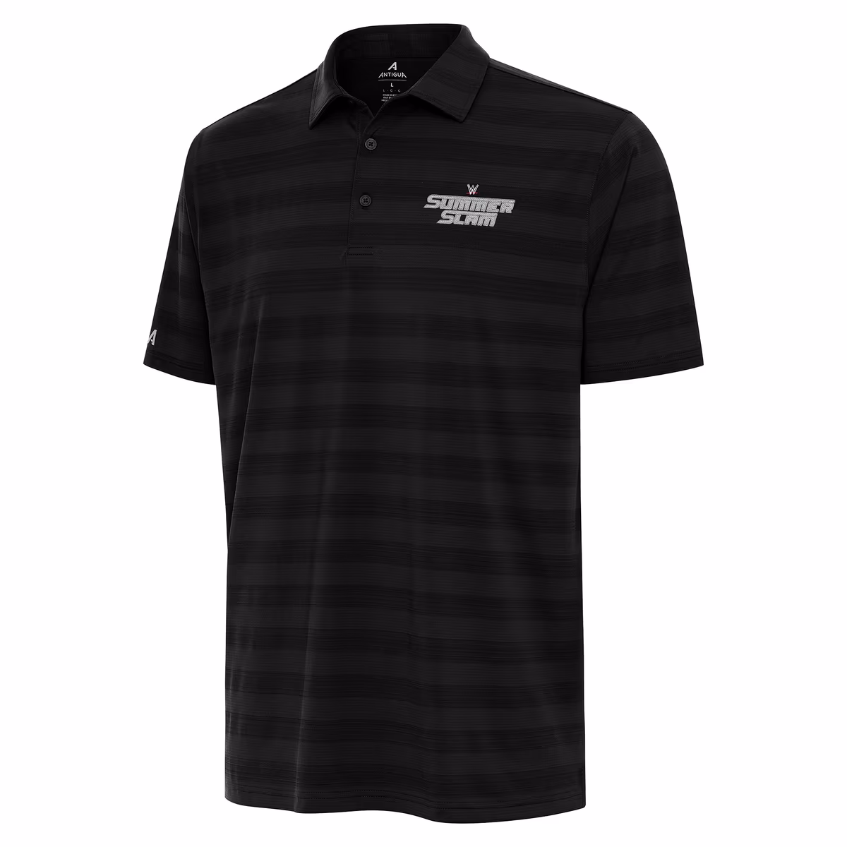 Men's Antigua Black SummerSlam Tunnel Polo 3 Men's Antigua Black SummerSlam Tunnel Polo