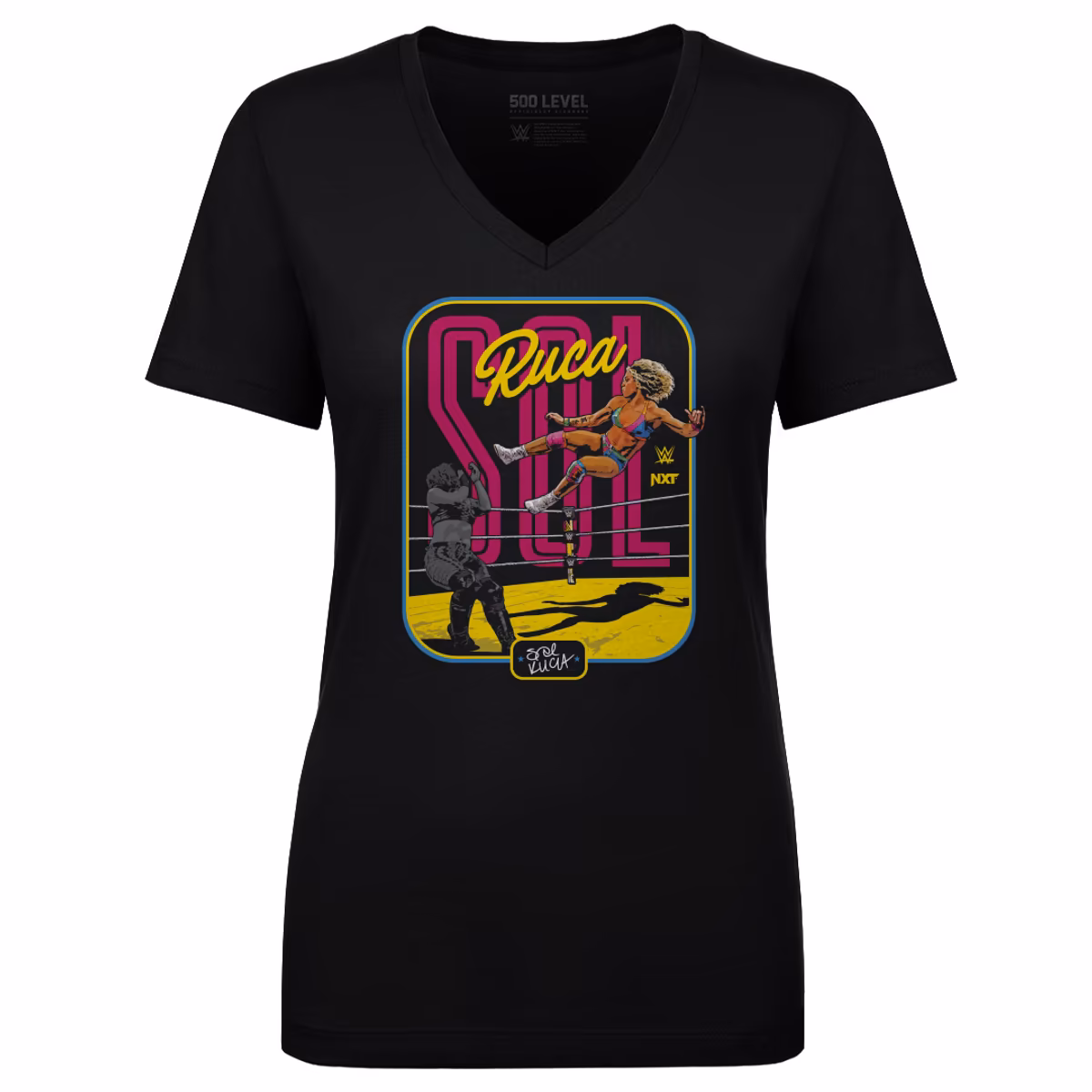 Women's 500 Level Black Sol Ruca Kick V-Neck T-Shirt 2 Women's 500 Level Black Sol Ruca Kick V-Neck T-Shirt