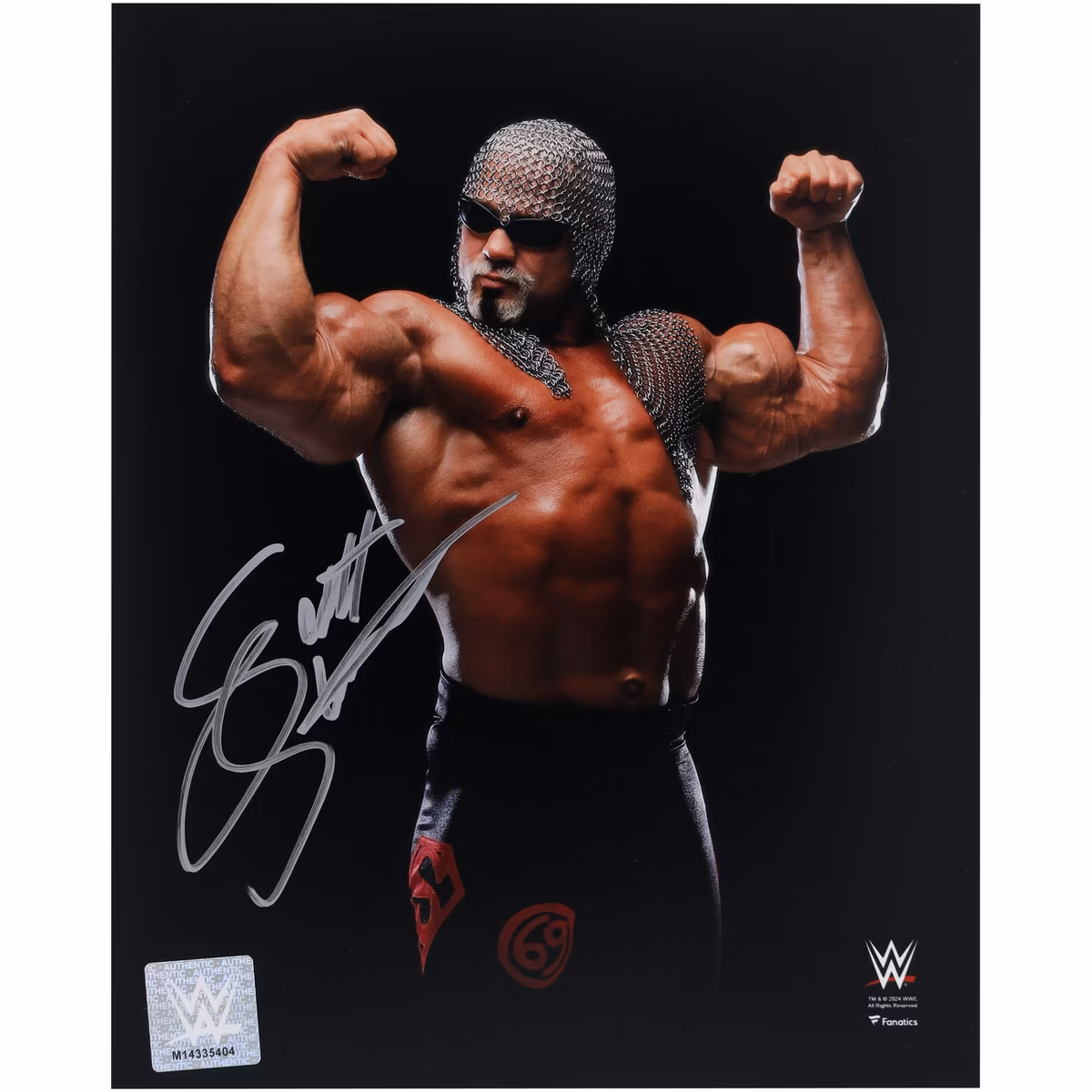 Scott Steiner WWE Autographed 8" x 10" Flexing Photograph 3 Scott Steiner WWE Autographed 8" x 10" Flexing Photograph