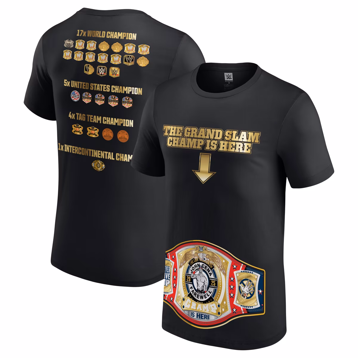 Men's Black John Cena Thank You Cena Grand Slam Champ Is Here T-Shirt