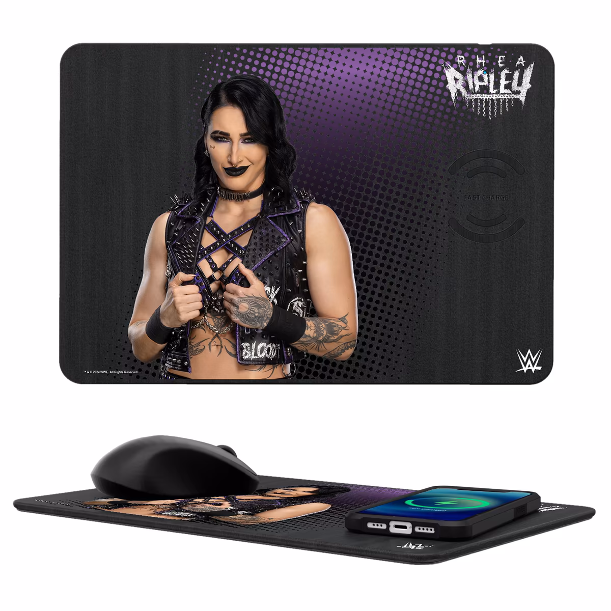 Keyscaper Rhea Ripley Superstar Wireless Charger and Mouse Pad