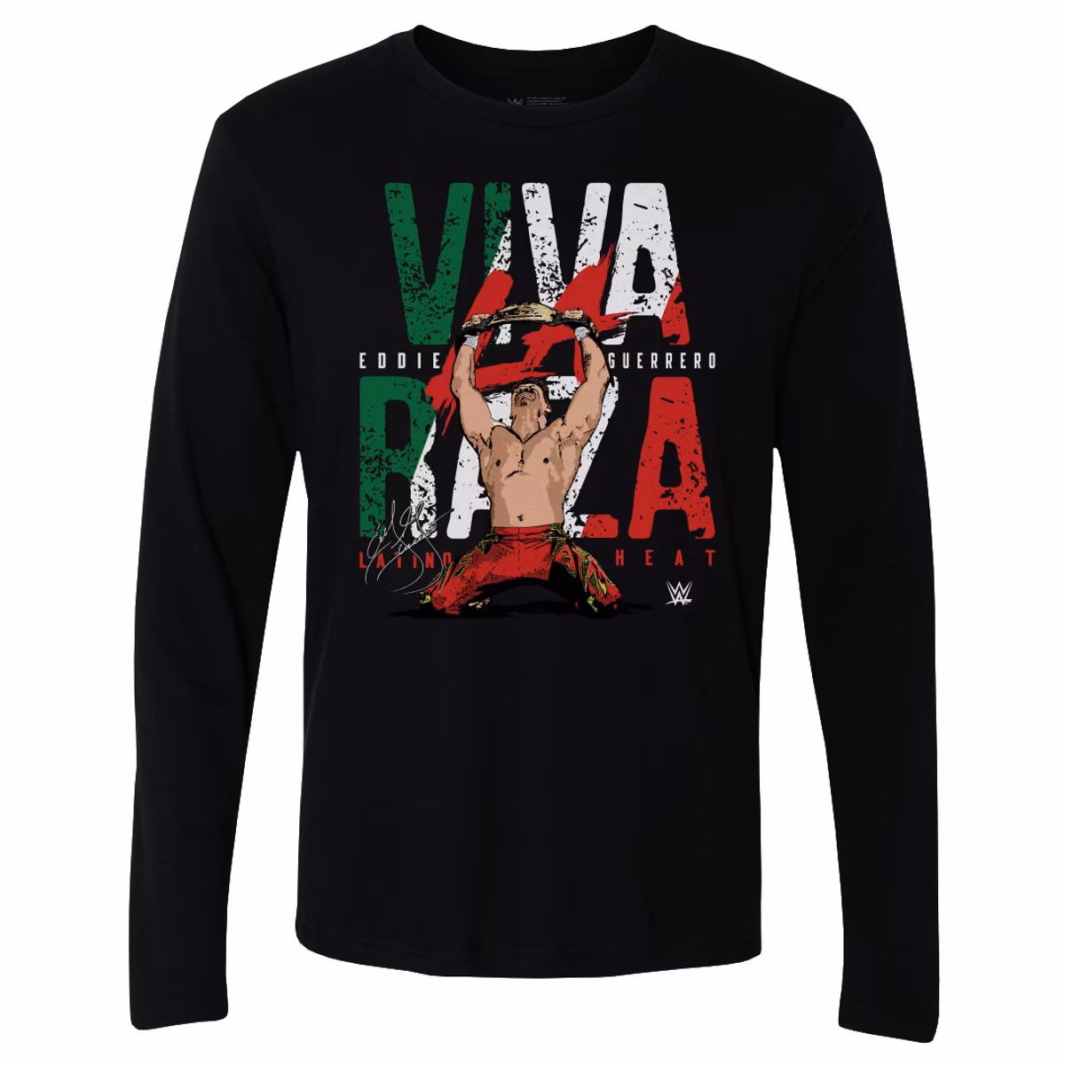 Men's 500 Level Black Eddie Guerrero Viva La Raza Long Sleeve T-Shirt