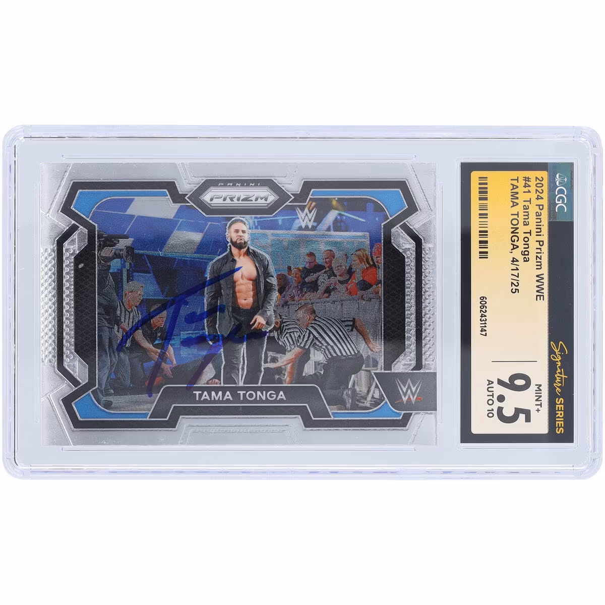 Tama Tonga WWE Autographed 2024 Panini Prizm #41 CGC Fanatics Witnessed Authenticated 9.5/10 Card 4 Tama Tonga WWE Autographed 2024 Panini Prizm #41 CGC Fanatics Witnessed Authenticated 9.5/10 Card